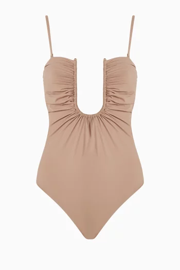 Arced Ruched One-piece Swimsuit