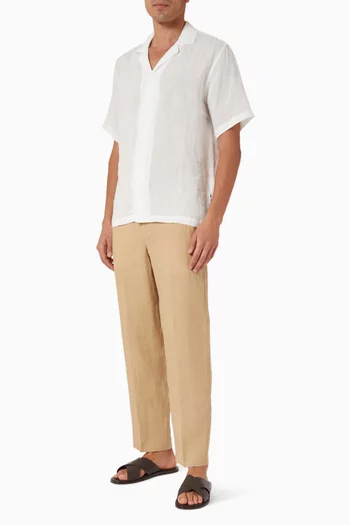 Alex Drawcord Pants in Linen