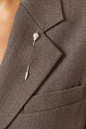 دبوس بتصميم رأس أفعى ذهب عيار 9 وذهب أبيض عيار 18‏