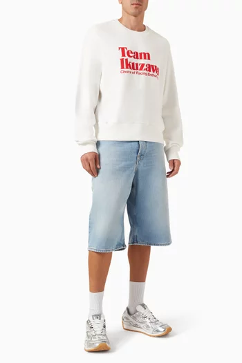 سويت شيرت برقعات على المرفقين فرنش تيري