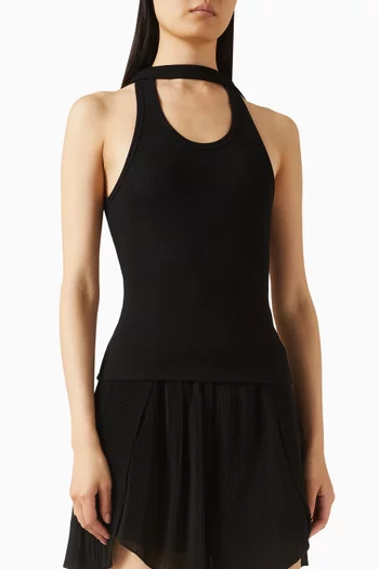 بلوزة اوتلاين بلا أكمام جيرسيه مضلع