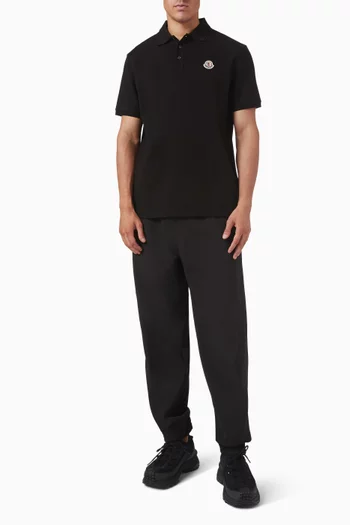 تي شيرت بولو برقعة شعار الماركة قطن بيكيه