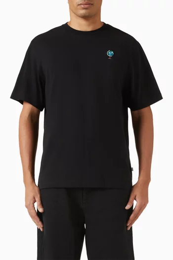 تي شيرت مزين بكرة أرضية قطن عضوي