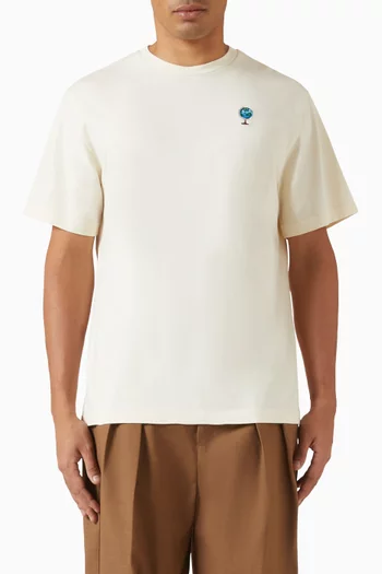 تي شيرت مزين بكرة أرضية قطن عضوي