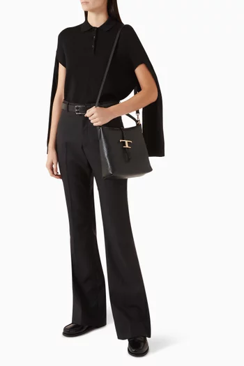 حقيبة باكيت ميني بحلية كلاسيكية بشكل حرف T جلد