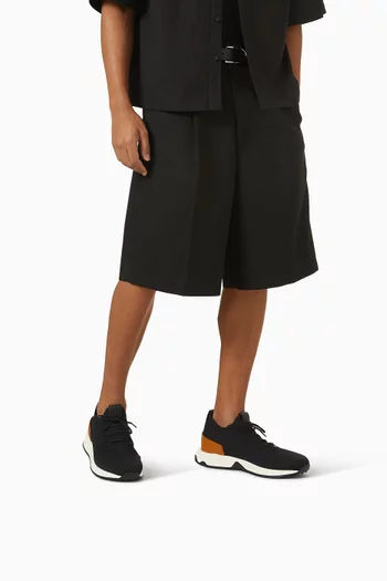 Sock Sneakers in Technical Fabric & Leather