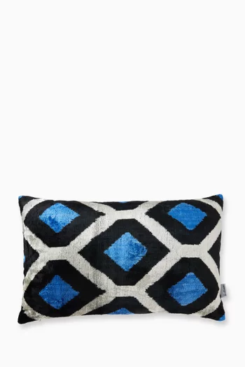 Ikat Cushion in Silk Velvet