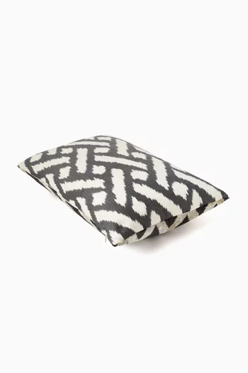 Ikat Double-sided Cushion in Silk & Velvet