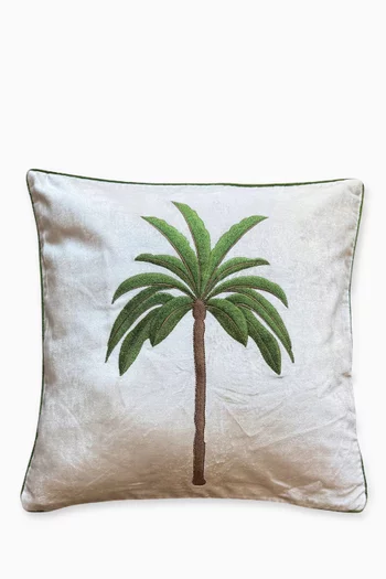 Embroidered Cushion in Velvet