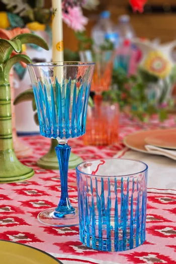 Crystal Water Tumblers in Hand-painted Glass, Set of 4