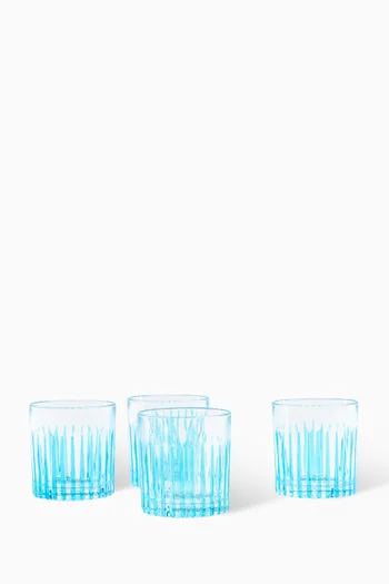 Crystal Water Tumblers in Hand-painted Glass, Set of 4