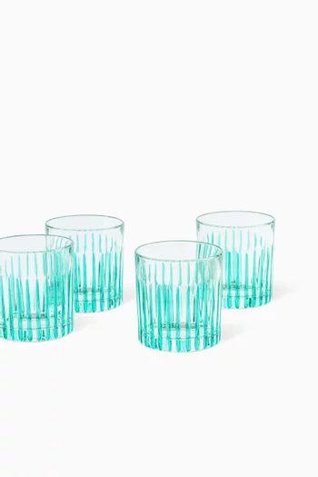 Crystal Tumblers in Hand-painted Glass, Set of 4
