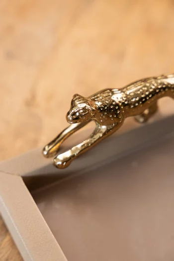 Leopard Tray in Brass