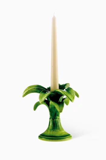 Small Palm Candlestick Holder in Ceramic