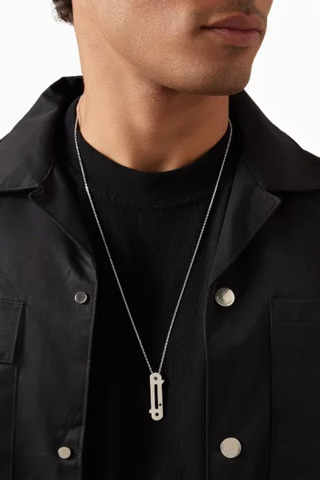 Arabic Letter "Meem" Sapphire Pendant Necklace in Sterling Silver