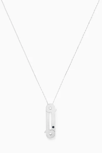 Arabic Letter "Meem" Sapphire Pendant Necklace in Sterling Silver