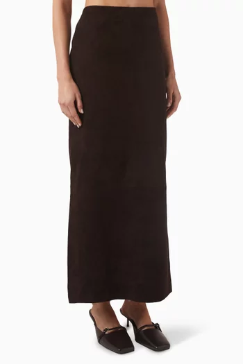 Column Skirt in Suede
