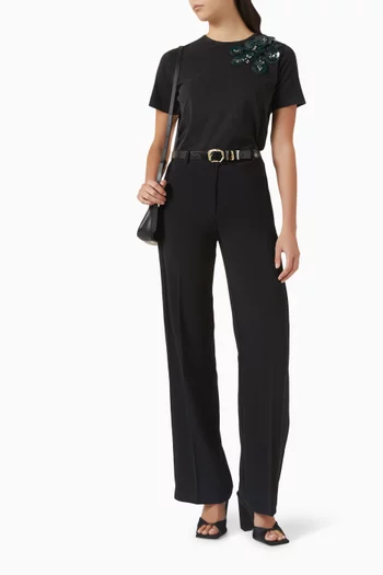 Dominga Embroidered T-shirt in Cotton-jersey