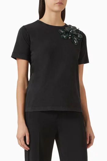 Dominga Embroidered T-shirt in Cotton-jersey