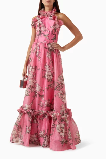 فستان إيزابيل طويل بكشكش