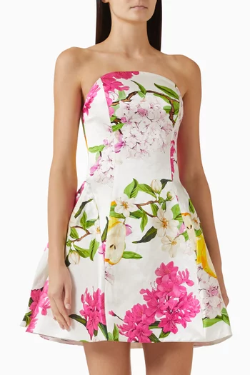 فستان ريس قصير بصدرية بلا حمالات