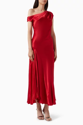 Tatum Asymmetrical Draped Maxi Dress