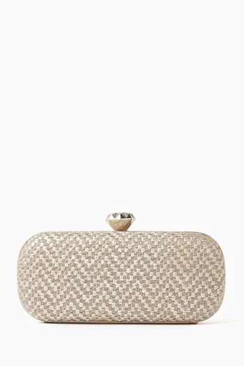 Weave Box Clutch Bag in Canvas