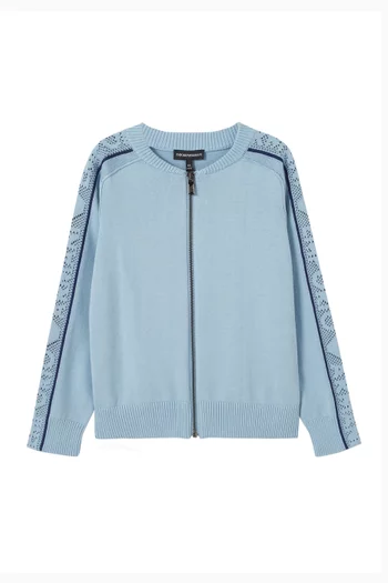 كارديغان بسحّاب وشعار الماركة