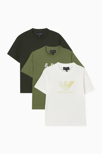 Printed T-shirts in Cotton, Set of 3