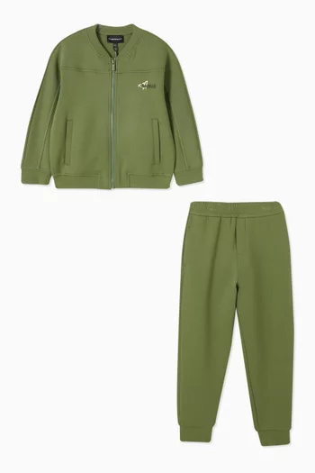 Zip-up Tracksuit Set in Cotton-blend