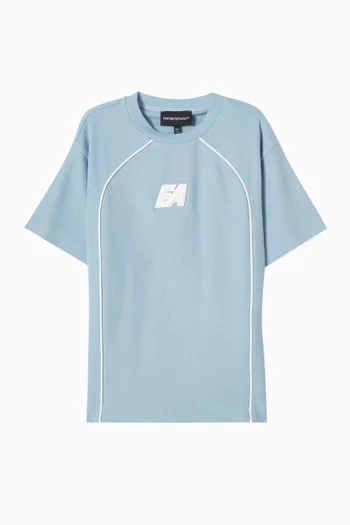 تي شيرت برقعة شعار الماركة قطن