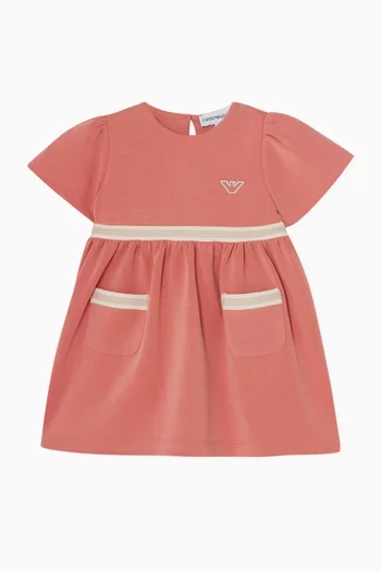 Micro Eagle Embroidered Dress in Jersey