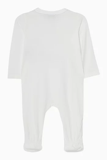 Turtle Embroidered Romper in Cotton