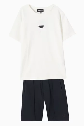 Logo T-shirt & Shorts Set in Cotton