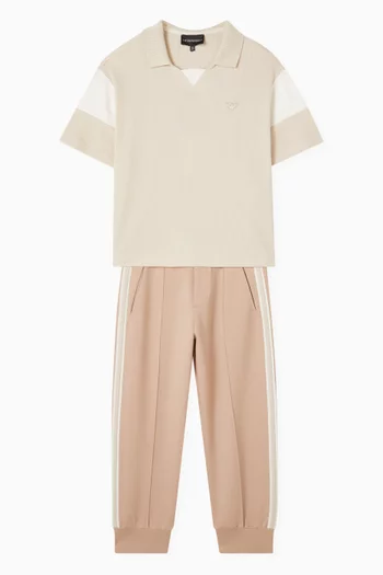 Colour-block Polo Shirt in Cotton