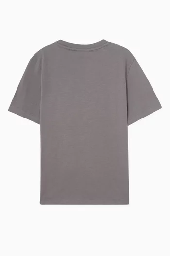 تي شيرت قطن بشعار الماركة بحجم كبير