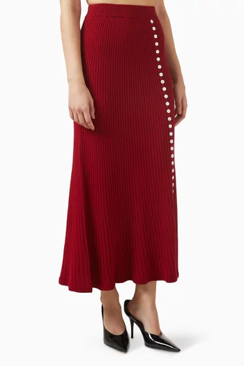Vela Rib-knit Skirt in Cotton