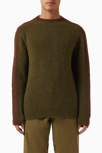 Alpine Contrast Knit Sweater in Alpaca-blend