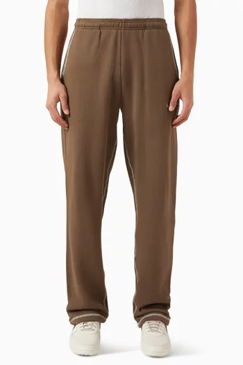 بنطال رياضي بحياكة معكوسة وشعار الماركة قطن