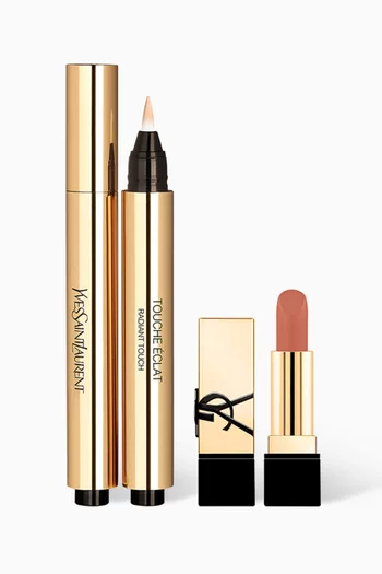 مجموعة هدايا ايف سان لوران توش إيكلا وأحمر شفاه روج بيور كوتور لموسم الأعياد