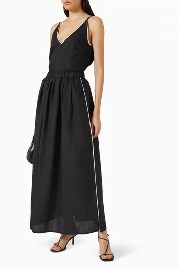 تنورة نينا طويلة كتان