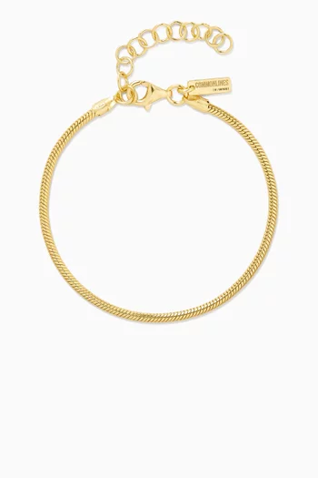 3mm Snake Chain Bracelet in 14kt Gold-plated Silver
