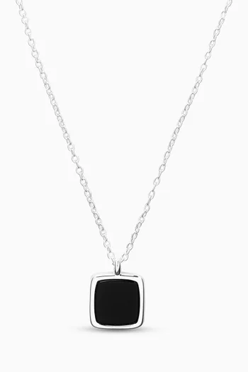 Onyx Pendant Necklace in Sterling Silver