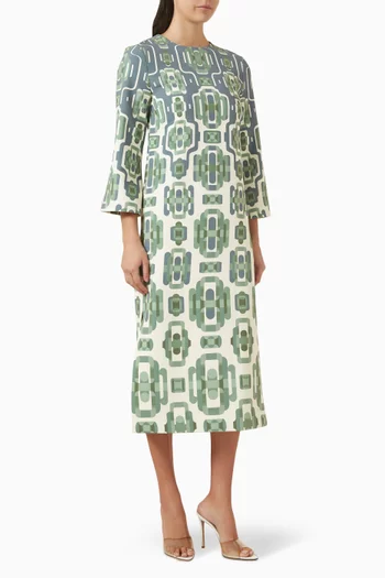 Larissa Printed Slit Dress