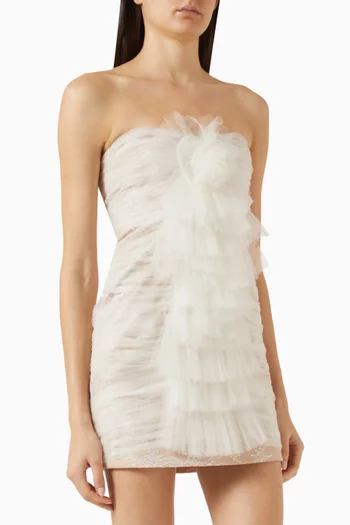 Eva Pleated Mini Dress in Tulle