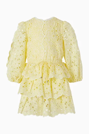 فستان سكايلا قصير مزين بتطريزات