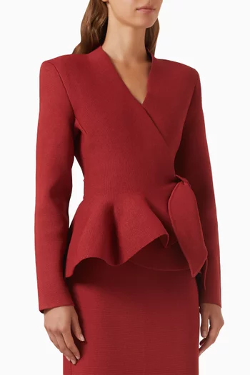 جاكيت بتصميم ملفوف برباط نسيج كريب