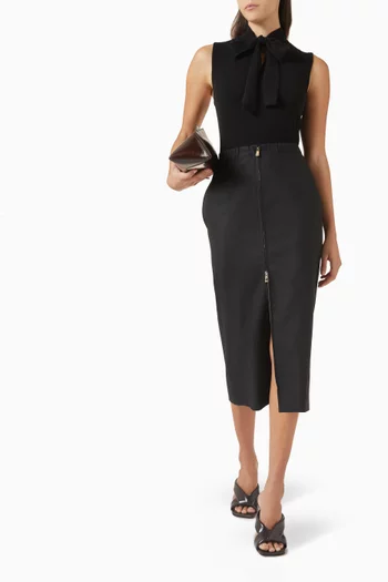 تنورة بسحّاب مزدوج قطن