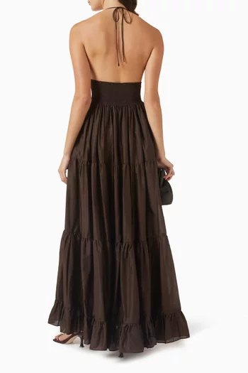 فستان بطبقات متعددة قطن فوال