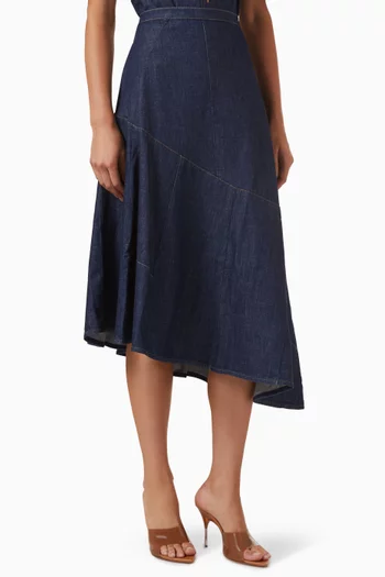 تنورة بقصة غير متماثلة دينم